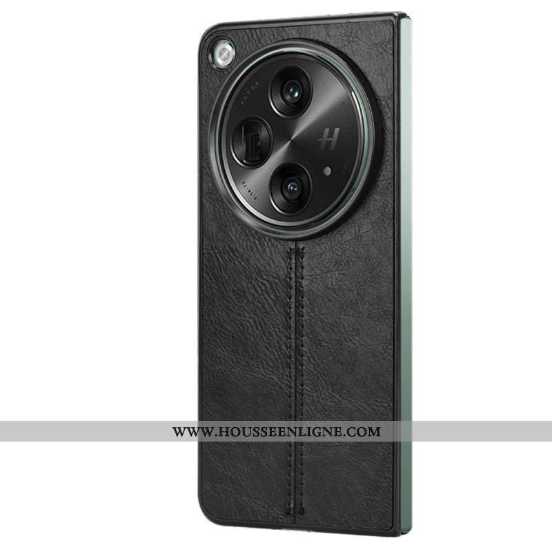 Coque OnePlus Open Simili Cuir Couture