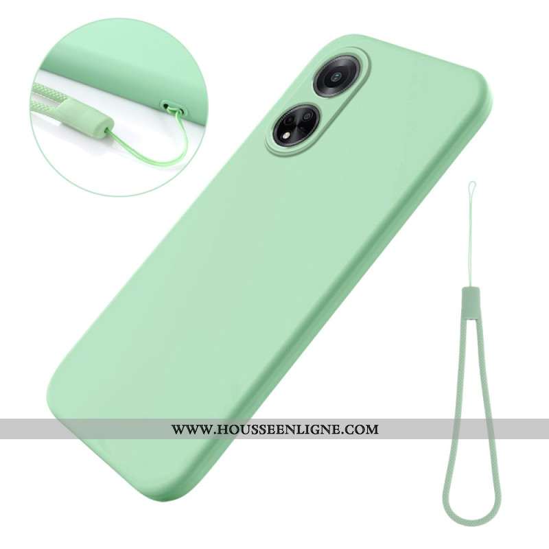 Coque Oppo A98 5G Silicone Liquide à Lanière