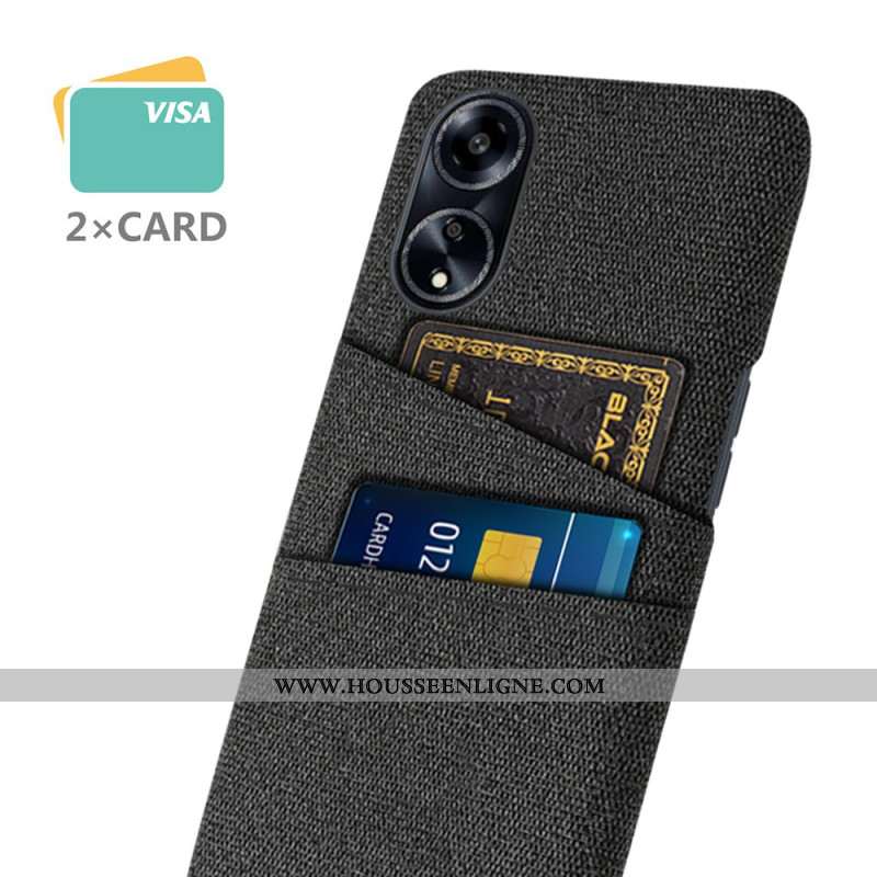 Coque Oppo A98 5G Tissu Double Porte-Cartes