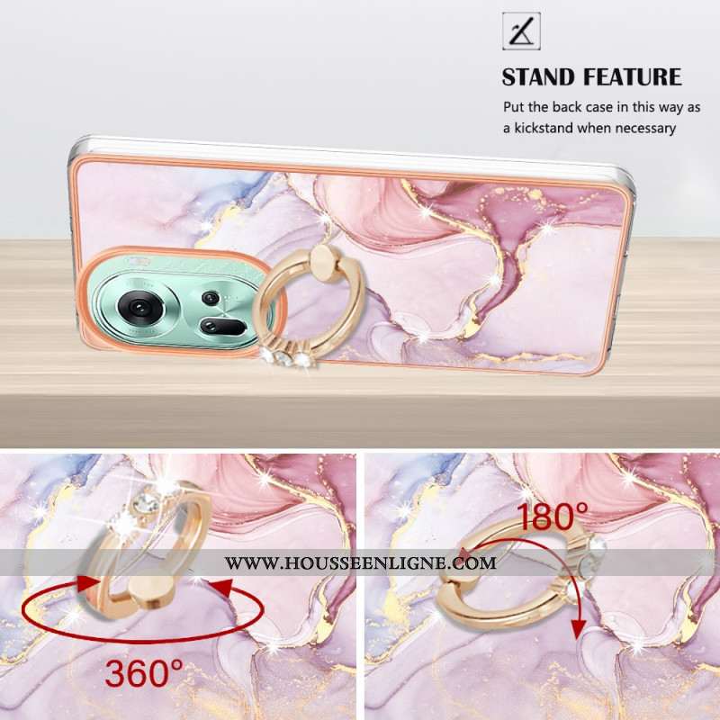 Coque Oppo Reno 11 5G Anneau Support Design Marbre