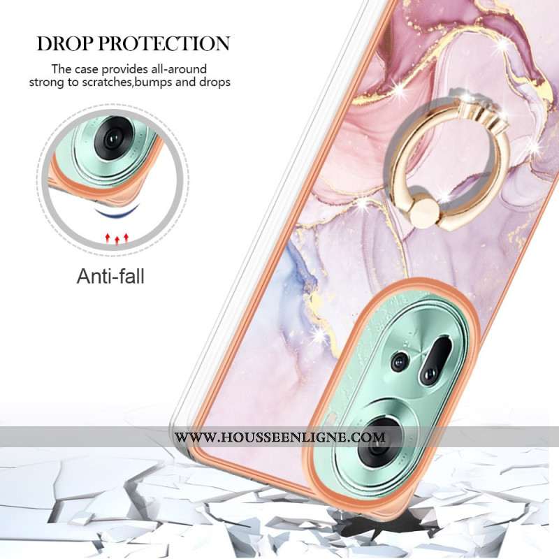 Coque Oppo Reno 11 5G Anneau Support Design Marbre