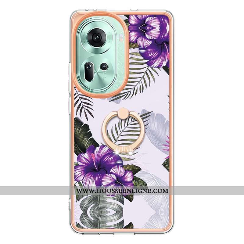 Coque Oppo Reno 11 5G Anneau-Support Design Marbré