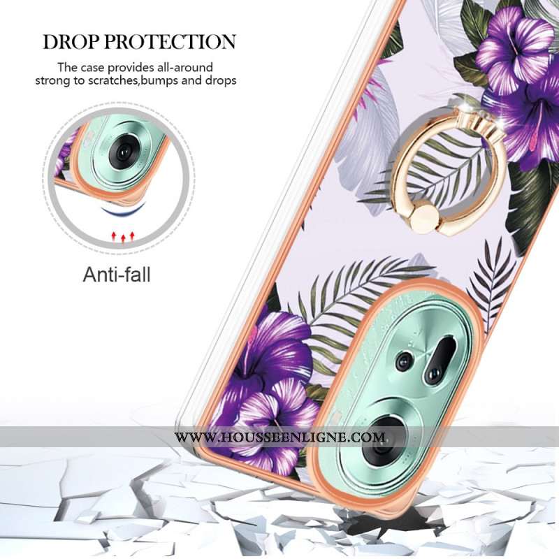 Coque Oppo Reno 11 5G Anneau-Support Design Marbré