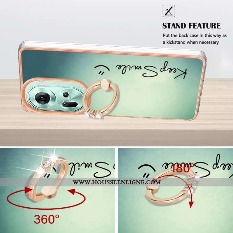 Coque Oppo Reno 11 5G Anneau-Support Keep Smile