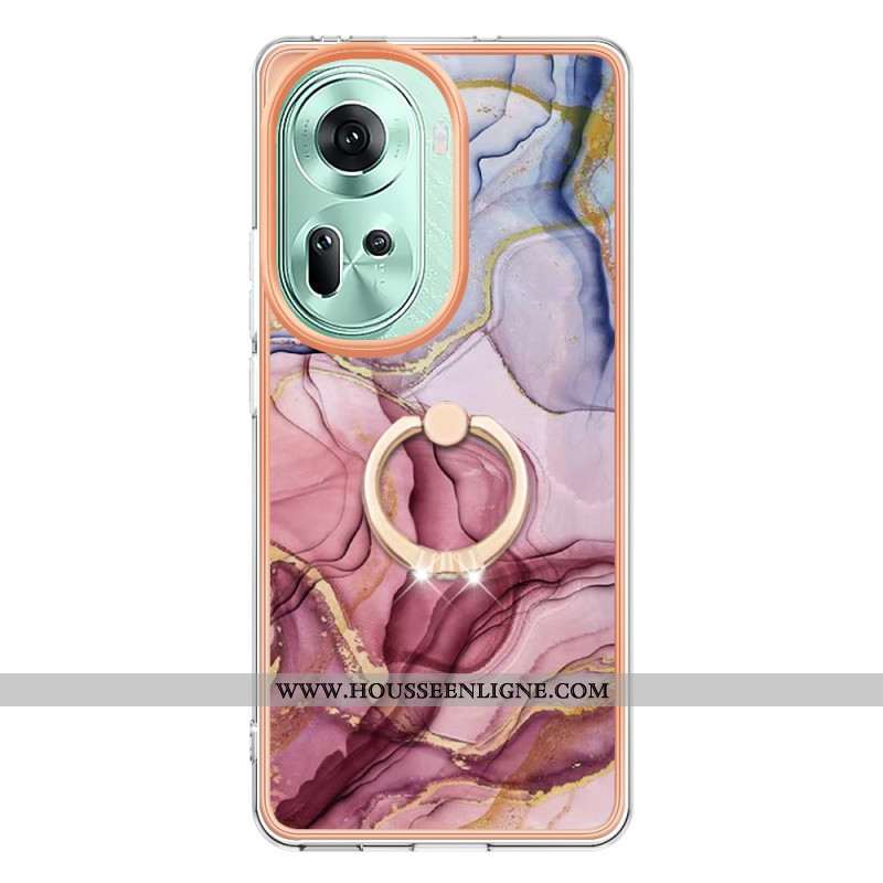 Coque Oppo Reno 11 5G Anneau-Support Marbre