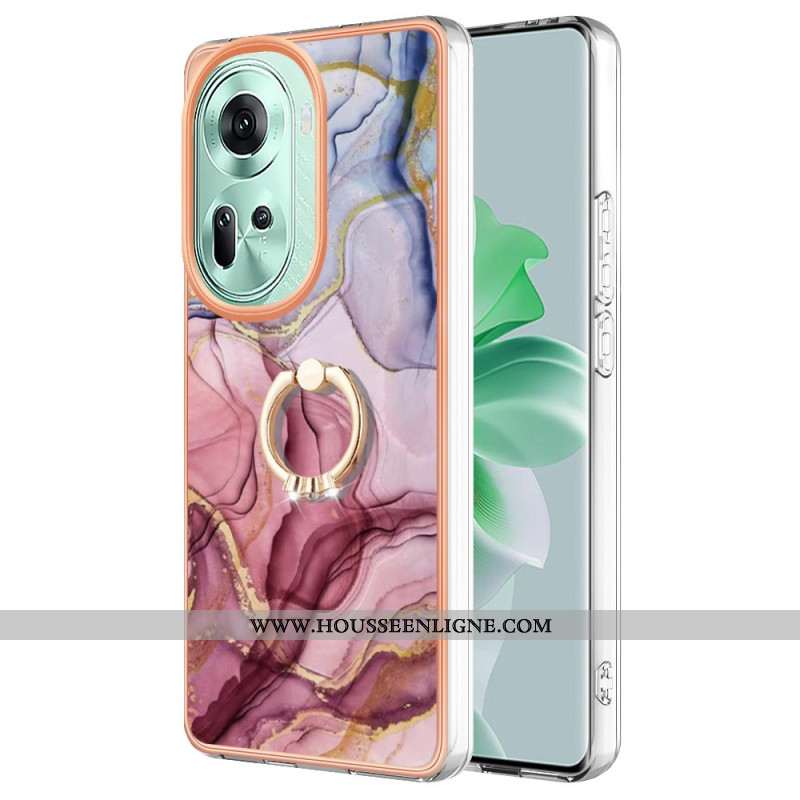 Coque Oppo Reno 11 5G Anneau-Support Marbre