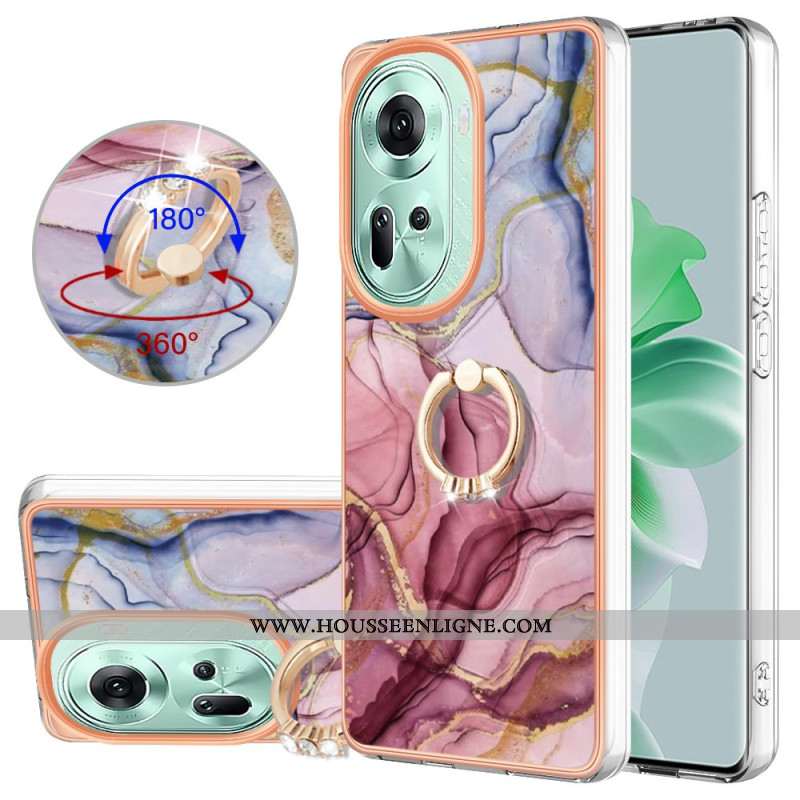 Coque Oppo Reno 11 5G Anneau-Support Marbre