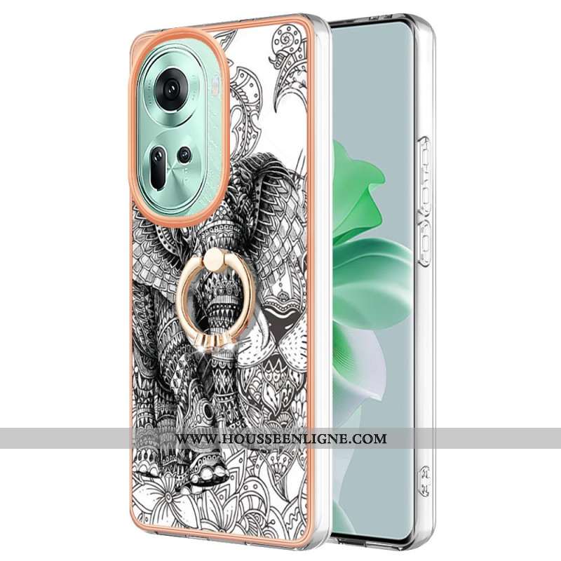 Coque Oppo Reno 11 5G Anneau-Support. Éléphant Totem