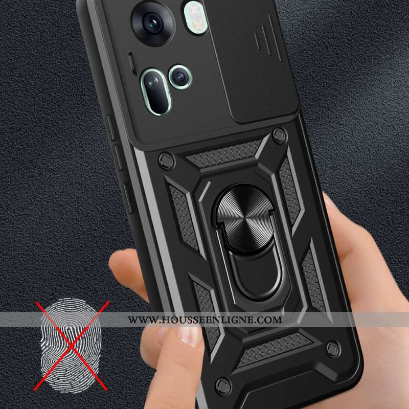 Coque Oppo Reno 11 5G Anneau-Suppport Protecteur Objectif Coulissant