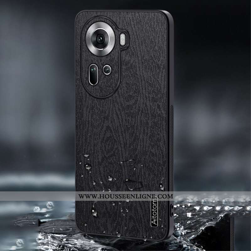 Coque Oppo Reno 11 5G Simili Cuir Effet Bois