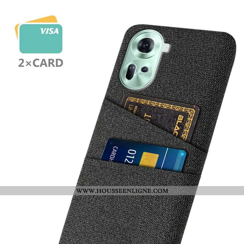 Coque Oppo Reno 11 5G Tissu Porte-Cartes