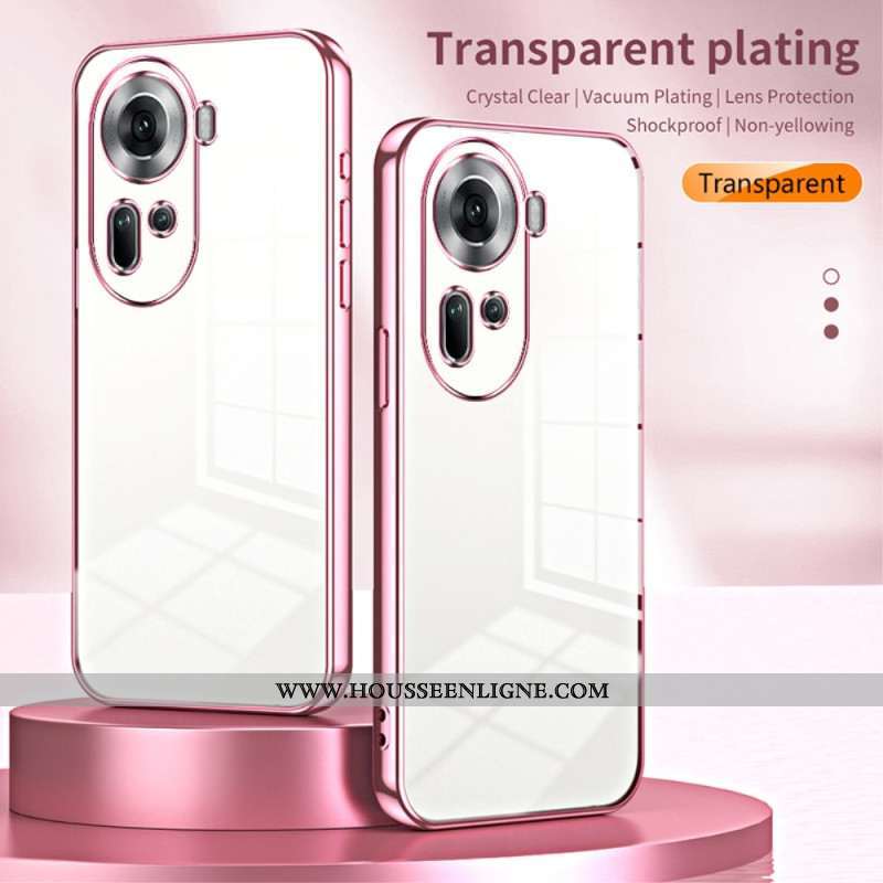 Coque Oppo Reno 11 5G Transparente Rebords Métallisés