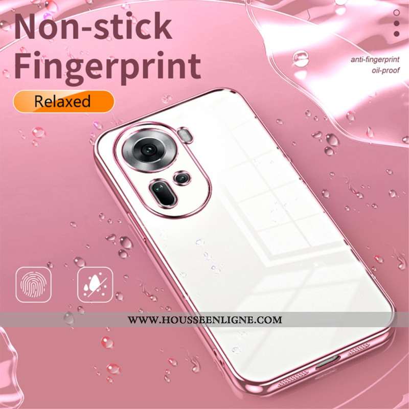 Coque Oppo Reno 11 5G Transparente Rebords Métallisés