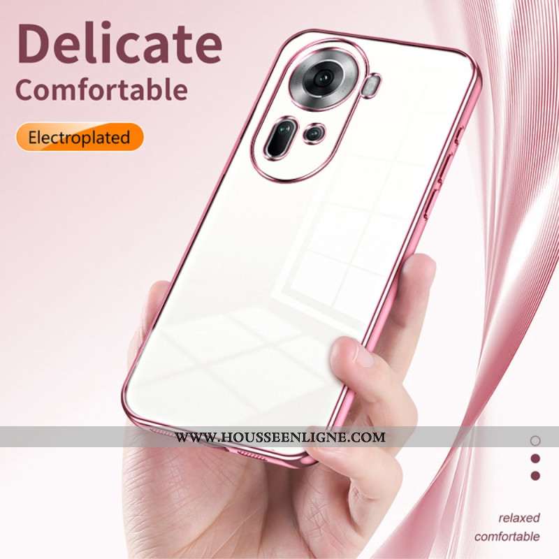 Coque Oppo Reno 11 5G Transparente Rebords Métallisés