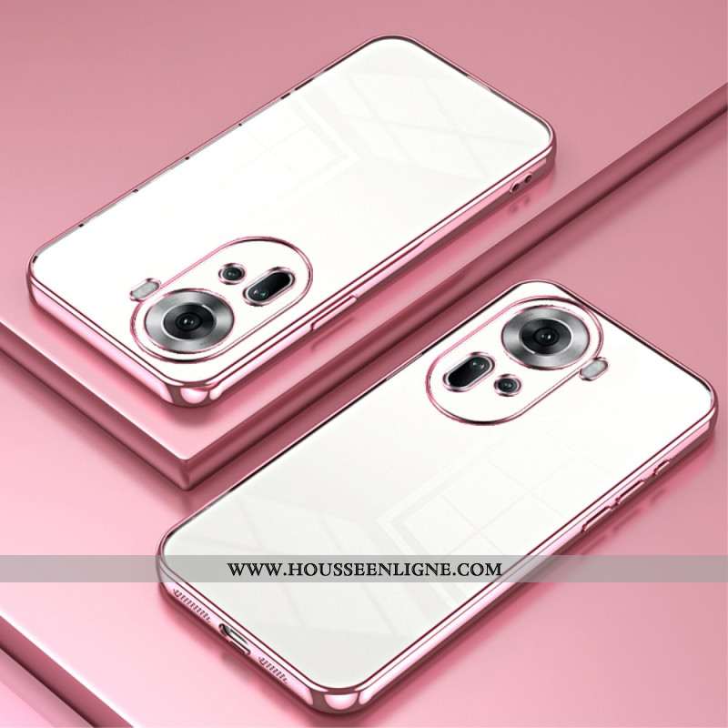 Coque Oppo Reno 11 5G Transparente Rebords Métallisés