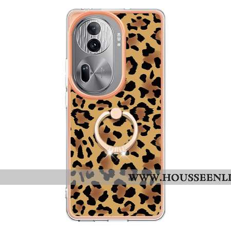 Coque Oppo Reno 11 Pro 5G Anneau-Support Motif Léopard