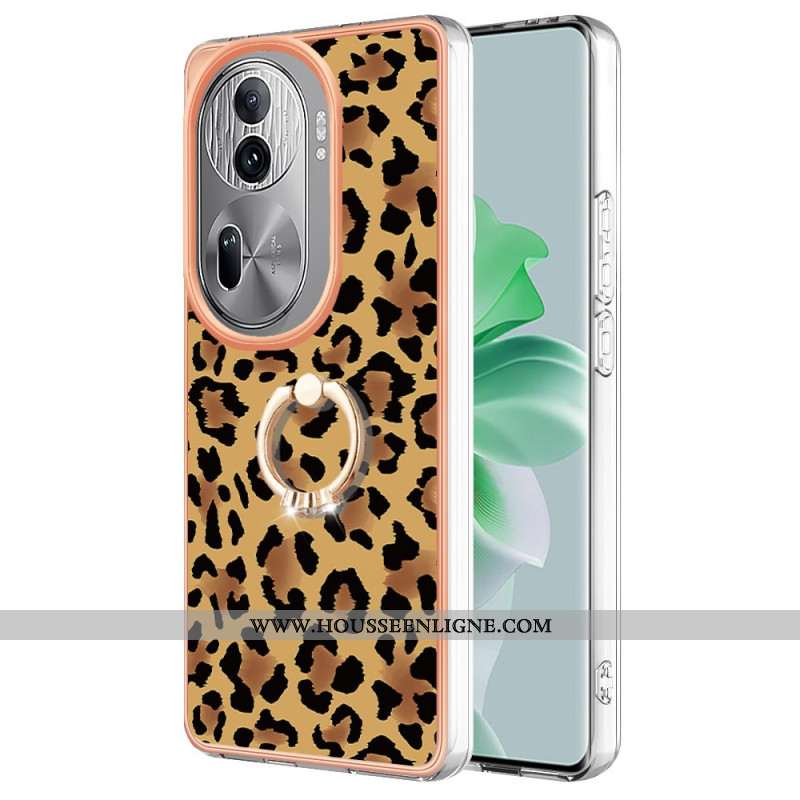 Coque Oppo Reno 11 Pro 5G Anneau-Support Motif Léopard