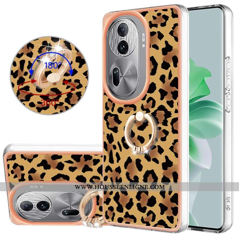 Coque Oppo Reno 11 Pro 5G Anneau-Support Motif Léopard