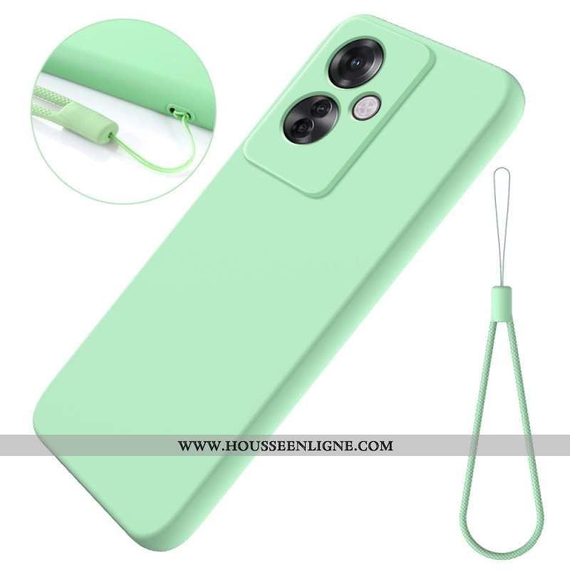 Coque Oppo Reno 11F 5G Silicone Liquide à Lanière