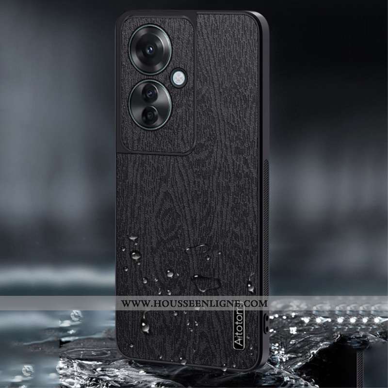 Coque Oppo Reno 11F 5G Simili Cuir Effet Bois