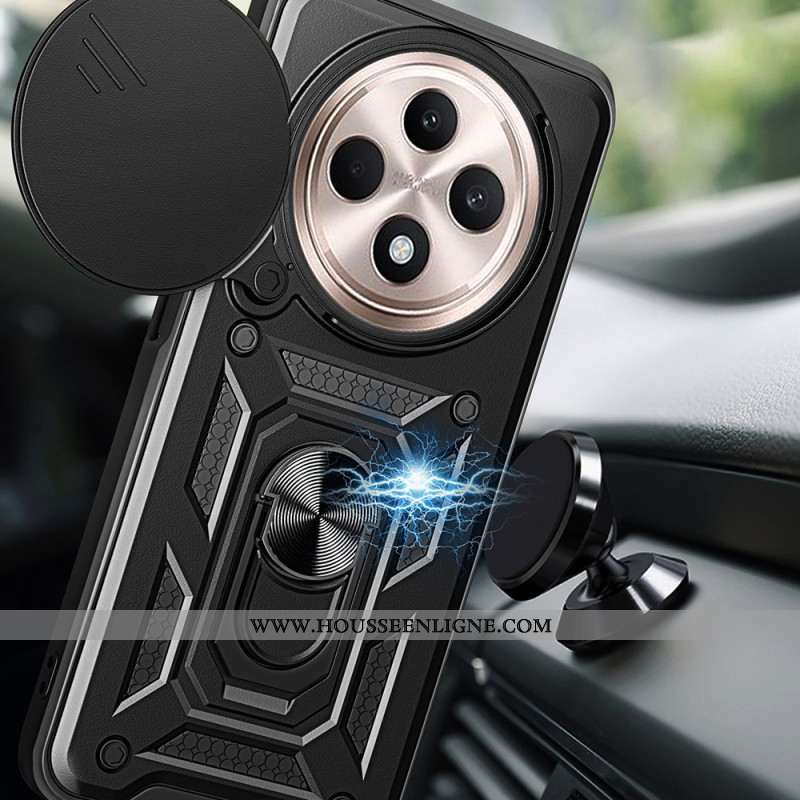 Coque Oppo Reno 12 F 5G Anneau-Support et Protection Camera Coulissante