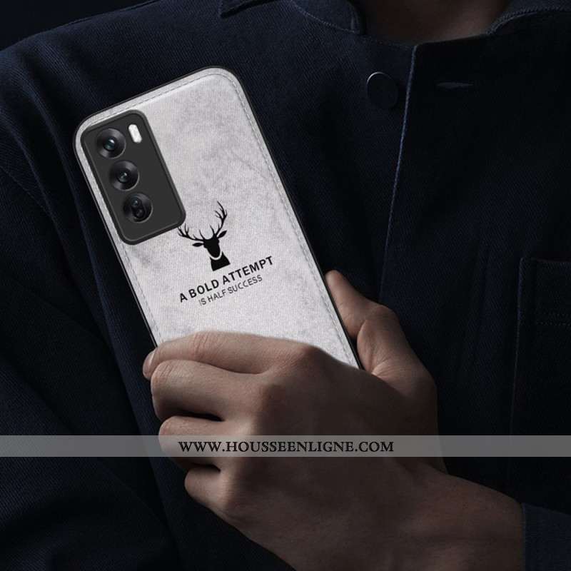 Coque Oppo Reno 12 Texture Tissu Motif Cerf