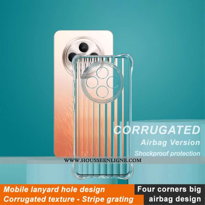 Coque Oppo Reno 12F 5G Transparente Texture Ondulée avec Airbag IMAK