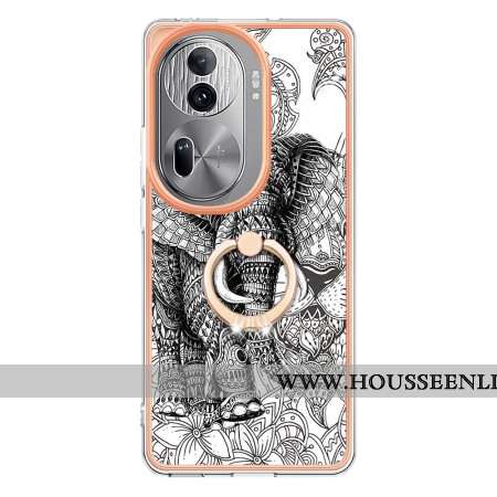 Coque Oppo Reno11 Pro 5G Anneau-Support Totem Éléphant