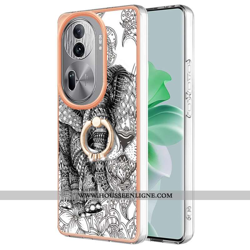 Coque Oppo Reno11 Pro 5G Anneau-Support Totem Éléphant