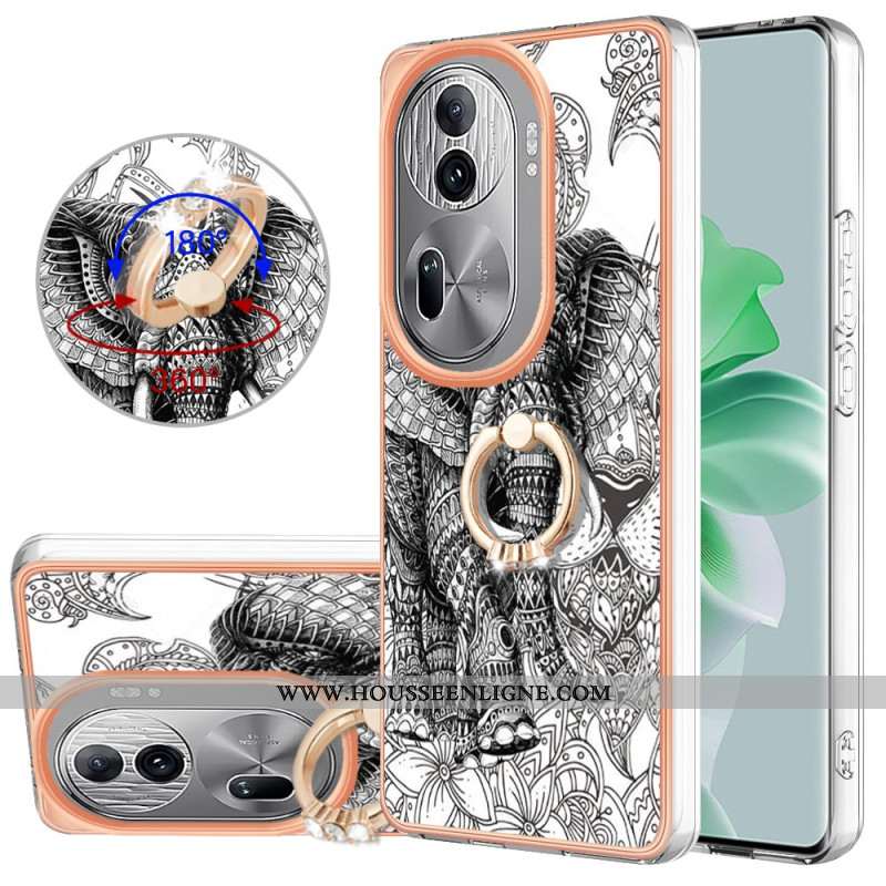 Coque Oppo Reno11 Pro 5G Anneau-Support Totem Éléphant