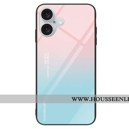 Coque Phone 16 Verre Trempé Dégradé Rose Bleu