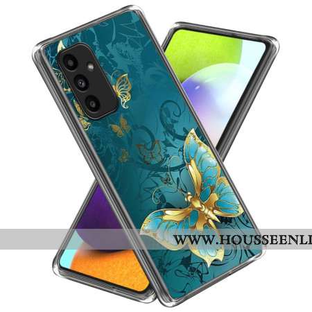 Coque Samsung Galaxy A15 5G / A15 Papillon Vert et Doré