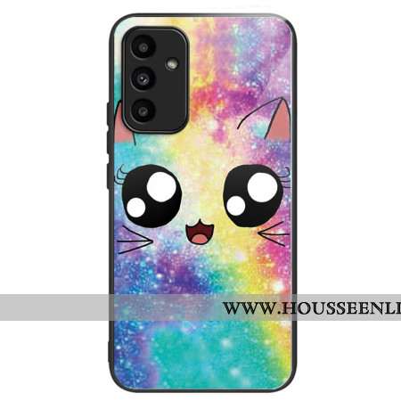 Coque Samsung Galaxy A15 5G / A15 Verre Trempé Chat Galaxie