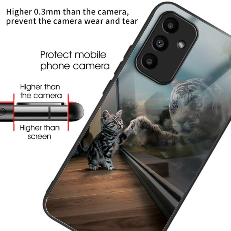 Coque Samsung Galaxy A15 5G / A15 Verre Trempé Chat Miroir