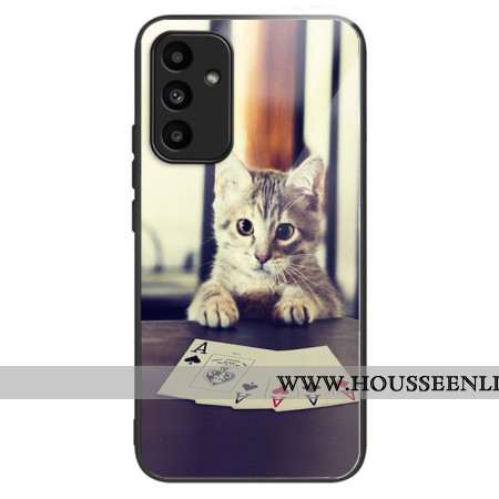 Coque Samsung Galaxy A15 5G / A15 Verre Trempé Chat Poker