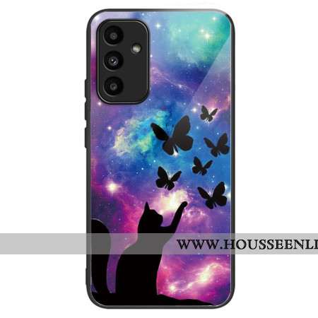 Coque Samsung Galaxy A15 5G / A15 Verre Trempé Chat et Papillons