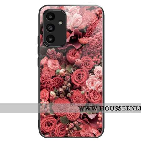 Coque Samsung Galaxy A15 5G / A15 Verre Trempé Fleurs Rouge et Roses