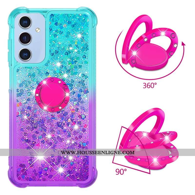 Coque Samsung Galaxy A15 5G Anneau-Support Dégradé Paillettes