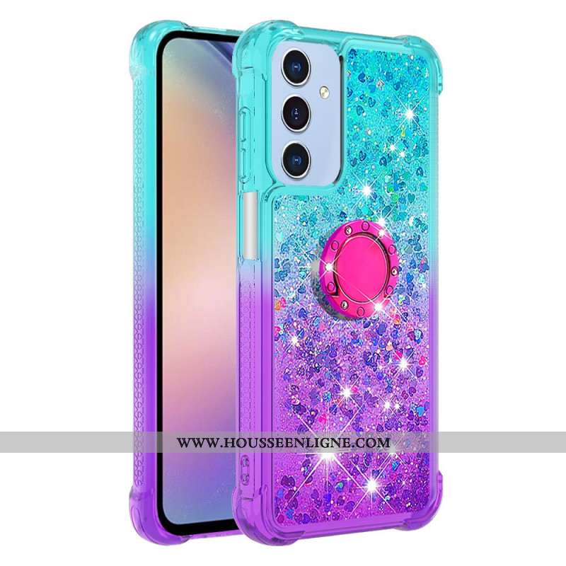 Coque Samsung Galaxy A15 5G Anneau-Support Dégradé Paillettes