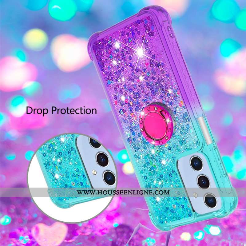 Coque Samsung Galaxy A15 5G Anneau-Support Dégradé Paillettes