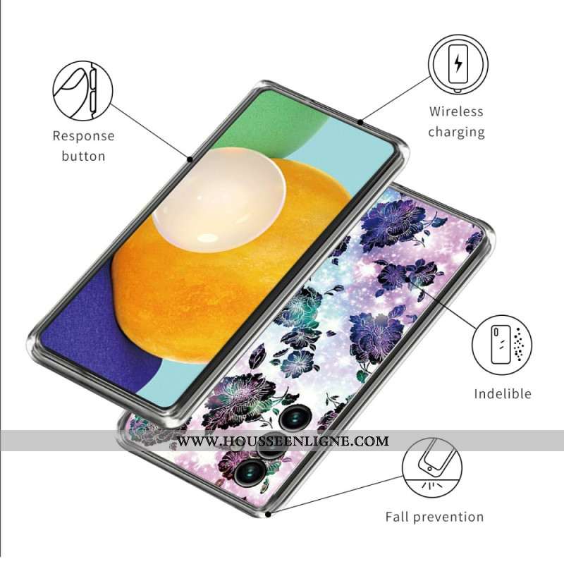 Coque Samsung Galaxy A15 5G Fleurs Pourpres