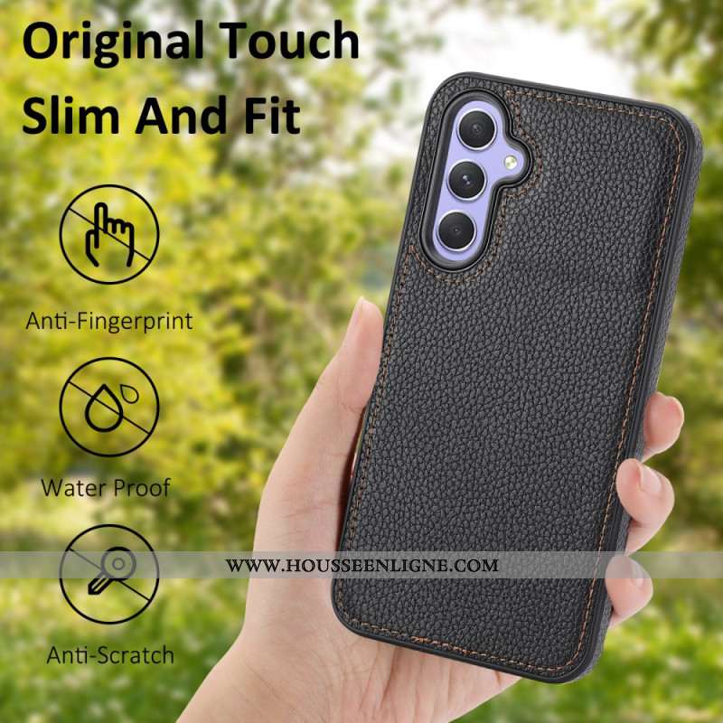 Coque Samsung Galaxy A15 5G Simili Cuir Litchi