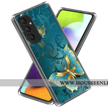 Coque Samsung Galaxy A55 5G Motif Papillon Doré