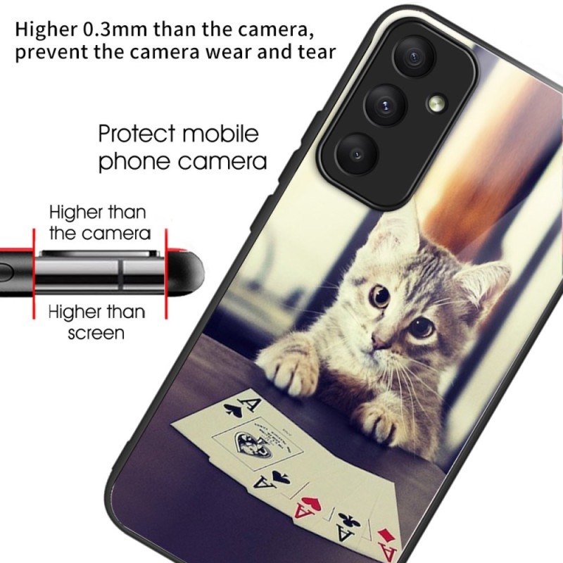 Coque Samsung Galaxy A55 5G Verre Trempé Chat Poker