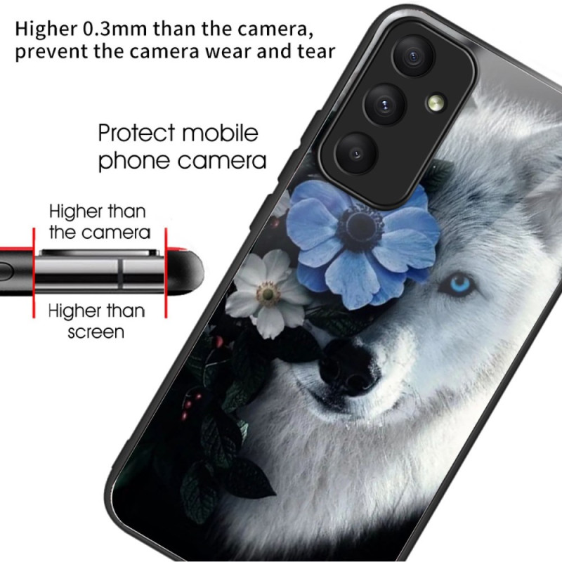 Coque Samsung Galaxy A55 5G Verre Trempé Loup Floral