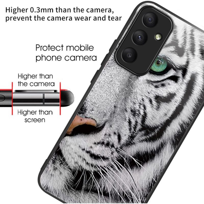 Coque Samsung Galaxy A55 5G Verre Trempé Tigre Blanc