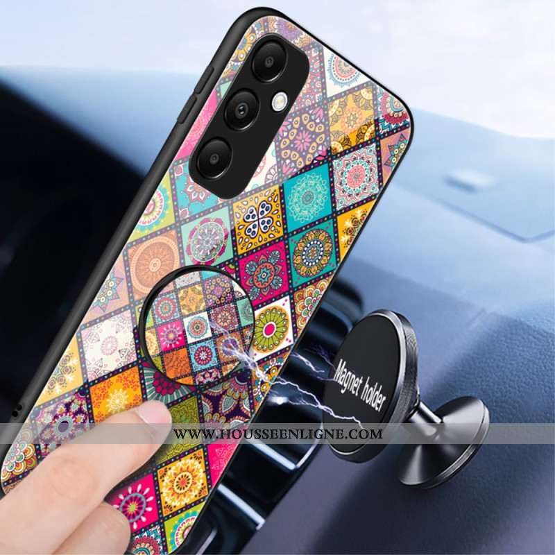 Coque Samsung Galaxy A55 5G avec Support et Lanière Patchwork