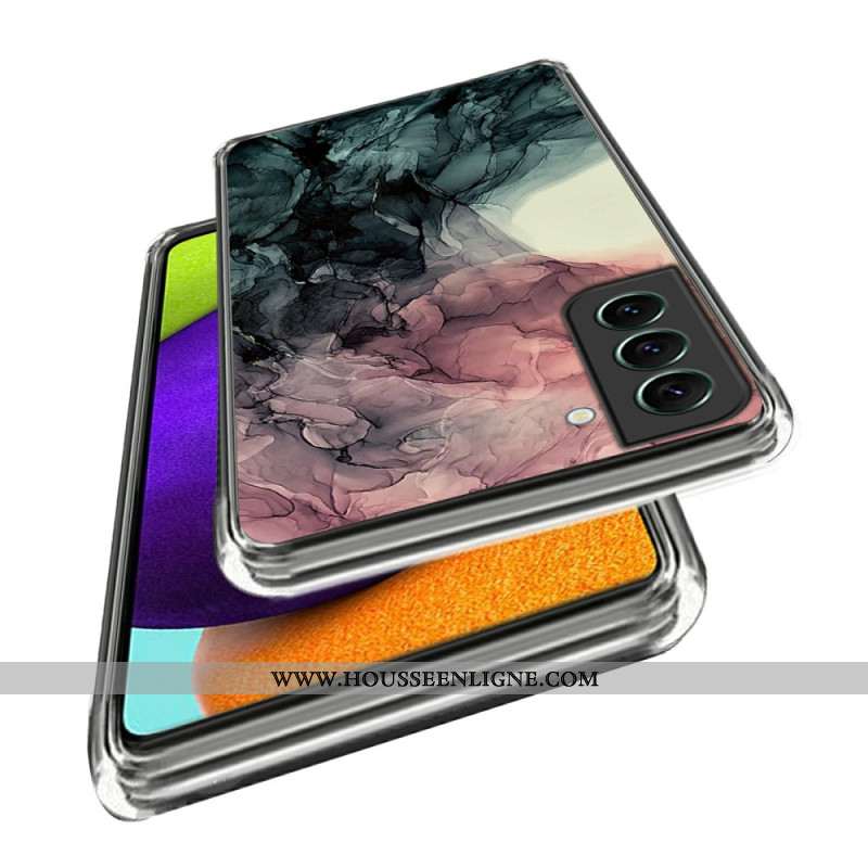 Coque Samsung Galaxy S24 5G Motif Marbre Abstrait Gris Foncé