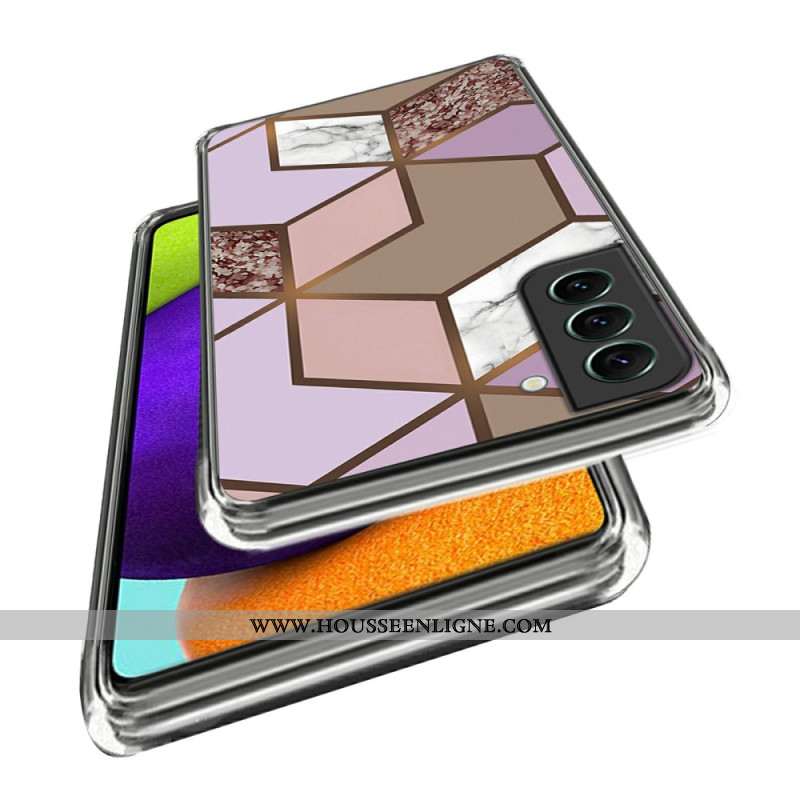 Coque Samsung Galaxy S24 5G Motif Marbre Abstrait Géométrie