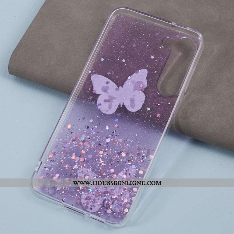 Coque Samsung Galaxy S24 5G Papillons Paillettes